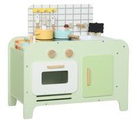 AIYAPLAY Set Cucina per Bambini Giocattolo in Legno con 15 Accessori, Verde