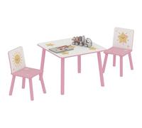AIYAPLAY Set da 3 Pezzi con Tavolo per Bambini e 2 Sedie, Set di Arredo Cameretta e Salotto con Tavolino e Sedie per Bimbi da 3-8 Anni, Fantasia a Stelle, Rosa