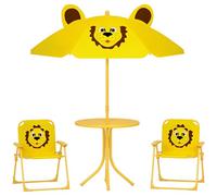 AIYAPLAY Set da Giardino 4 Pezzi per Bambini con Ombrellone 2-5 Anni Giallo