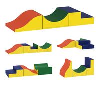 AIYAPLAY Set di 3 Blocchi di Costruzioni Morbide in Schiuma per Bambini per Casa e Scuola, 141x45,7x20,3 cm, Giallo Aosom Italy