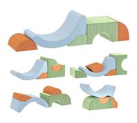 AIYAPLAY Set di 5 mattoncini da costruzione in schiuma per bambini, set di mattoncini da costruzione giganti con effetto corda, colorati