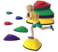AIYAPLAY Set di 6 Trittsteine, design antiscivolo, per interni ed esterni, impilabile, Multicolore Aosom Italy