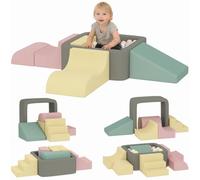 AIYAPLAY Set di 7 Costruzioni Morbide per Bambini 3-6 Anni, Multicolore | Set Gioco con Blocchi Morbidi Modulari in Velluto a Coste, Giocattoli da Arrampicata, Cameretta Casa Asilo