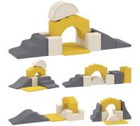 AIYAPLAY Set di 7 mattoncini in Schiuma per Bambini Mattoncini Morbidi Mattoncini giganti Divano da Gioco per arrampicarsi Mattoncini Grandi con Effetto Velluto Divano modulare con mattoncini