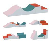 AIYAPLAY Set di mattoncini da costruzione in schiuma per bambini, 3 pezzi, mattoncini da costruzione, in ecopelle, colore grigio chiaro