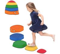 AIYAPLAY Set di pietre di bilanciamento per bambini impilabili da 5 pezzi 2+ anni Set di equilibrio per bambini a forma di coccinella antiscivolo per interni/esterni Multicolore
