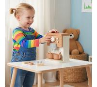 AIYAPLAY Set Macchina del Caffè Giocattolo in Legno, Gioco in Legno per Bambini da 3 Anni in Su con Pulsanti e Accessori, Marrone Con la macchina del caffè giocattolo in legno AIYAPLAY regalerai ai tu