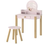 AIYAPLAY Set Postazione Trucco Trucco Bambina 3-6 Anni con Sgabello, Rosa