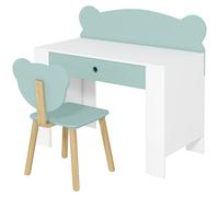 AIYAPLAY Set Scrivania con Cassetto e Sedia per Bambini a Orsetto 3-8 Anni