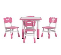 AIYAPLAY Set Tavolo e Sedie per Bambini 5 pz in Legno e PP Grigio