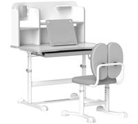 SCRIVANIA UFFICIO AIYAPLAY IT312-124V80GY - Acciaio e MDF, 80x55cm, Piano inclinabile, Altezza regolabile