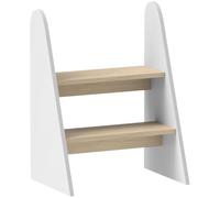 AIYAPLAY Sgabello a 2 gradini per bambini 3-8 anni, 20kg, legno bianco | Sgabello per bambini, per cucina, bagno, addestramento al vasino