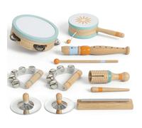 AIYAPLAY Strumenti Musicali per Bambini, Giocattoli Musicali in Legno di Ispirazione Montessori per Bambini 3+, Set di Strumenti a Percussione con Tamburello e Maracas, Regalo per Ragazze e Ragazzi