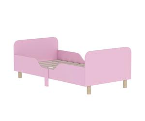AIYAPLAY Struttura del Lettino per Bambini, Telaio del Letto Singolo per Bambini, Protezione dai Bordi, Lettino per Piccole Stanze, MDF, Senza Materasso, Rosa Aosom Italy