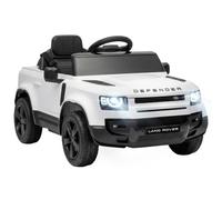 AIYAPLAY SUV elettrico per bambini Land Rover Defender 12V Bianco | Telecomando 2.4G, sospensioni, avvio morbido, 2.7-4.5 km/h, ruota di allenamento, luci LED, musica, clacson, età 3-5