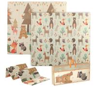 AIYAPLAY Tappeto per Bambini 0-6 Anni da 3.45㎡ a Tema Foresta, Multicolore | Superficie Impermeabile, Tappeto Gattonamento in XPE, 196x176x1.5 cm