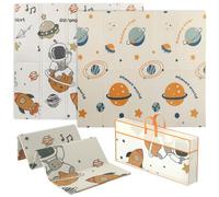 AIYAPLAY Tappeto per Bambini 0-6 Anni da 3.45㎡ a Tema Spazio, Multicolore | Superficie Impermeabile, Tappeto Gattonamento in XPE, 196x176x1.5 cm