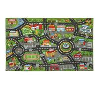 AIYAPLAY Tappeto per bambini, Strada cittadina, 160x100 cm, Tappeto educativo antiscivolo per gattonare e giocare con le macchinine, per soggiorno e camera da letto, texture morbida