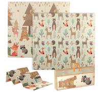 Aiyaplay Tappeto per bebè imbottito pieghevole reversibile 196X176X1,5 cm bifacciale impermeabile multicolore