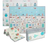 AIYAPLAY Tappeto pieghevole reversibile 200x150x1.5cm motivo auto corsa | Tappeto gioco, bebè, impermeabile, antiscivolo, tappeto bambini, tappeto da pavimento