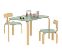 AIYAPLAY Tavolo e 2 sedie per bambini 3-8 anni Verde | Legno, per disegnare, giocare, studiare, regalo per bambini e bambine, sala giochi, camera da letto, asilo.