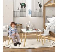 Aiyaplay Tavolo e sedie per bambini in 3 pezzi per bambini 3-6 anni Bianco