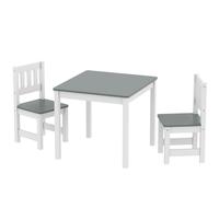 AIYAPLAY Tavolo per Bambini con 2 Sedie in Legno Grigio e Bianco