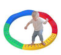 AIYAPLAY Trave di equilibrio per bambini corso motorio per bambini 8 pietre ondulate con superficie antiscivolo e tappetino di fondo, per bambini e bambine 3-8 anni, all'interno e all'esterno