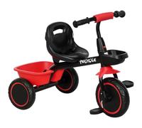 AIYAPLAY Triciclo per Bambini 2-5 Anni con Seduta Regolabile, Cestino Rosso | Bicicletta per Bambini, con Parafango, Facile Montaggio