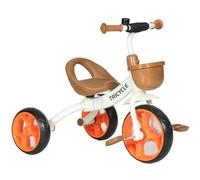 AIYAPLAY Triciclo per bambini da 2 a 5 anni, Triciclo per bambini con cestino anteriore e ruote in EVA, per uso interno ed esterno, per bambini e bambine, arancione