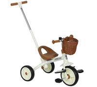 AIYAPLAY Triciclo per bambini dai 2 ai 5 anni, triciclo per bambini 2 in 1 con maniglia regolabile per il genitore, pedali, poggiapiedi, cestino portaoggetti, bicicletta a 3 ruote per bambini e