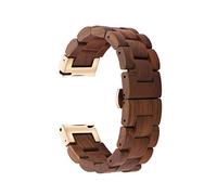 AIYIBEN Cinturino in Legno 20mm, Compatibile con Samsung Galaxy Watch 4/Watch 3 41mm/Active/Active 2, 40/42/44mm Cinturino in Legno in Acciaio Inossidabile Cinturino a sgancio rapido(Sandalo Rosso)