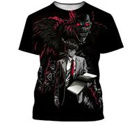 AIYINIY Death Note, maglietta da adulto Misa Amane/Light Yagami Anime t-shirt 3D stampata graffiti manica corta top streetwear casual felpa per donne e uomini, Tipo 6., XL