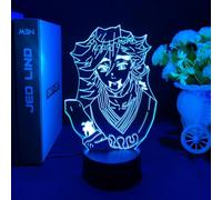 AIYINIY Lampada notturna con illusione 3D Kokushibou, a forma di anime Kimetsu No Yaiba, 16 cambiamenti di colore, decorazione per la camera dei bambini, regalo di compleanno (Douma, sedile nero)