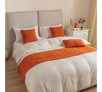AIYINIY Runner da letto in velluto olandese, motivo conchiglie, per camera da letto, sciarpa, sciarpa, copriletto, protezione di lusso per hotel, per letto singolo, matrimoniale, king size (arancione,