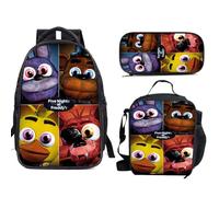 AIYINIY Set di 3 zaini per bambini FNAF con stampa di Five Nights, con scatola per il pranzo e astuccio, per ragazzi e ragazze, alla moda, casual, Tipo 8., 30x40x16cm, Classico