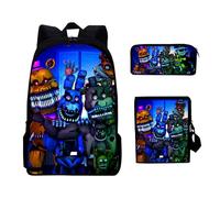 AIYINIY Set di 3 zaini per bambini FNAF con stampa di Five Nights, con scatola per il pranzo e astuccio, per ragazzi e ragazze, alla moda, casual, Tipo 6., 30x40x13cm, Classico