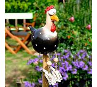AIYONG Galline Decorative in Resina, Statua da Giardino a Forma di Gallo, Decorazione in Resina per Giardino e Terrazze, Nero Statue di Pollo Divertenti per Balconi, 8,5 * 8,5 * 28 cm