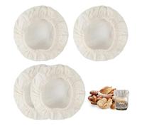 Aiyorse Confezione da 4 coperture per barattoli per pasta madre, riutilizzabili, in tessuto elasticizzato, per alimenti, lavabili in tessuto di cotone, per la lievitazione del pane, adatte per bocche