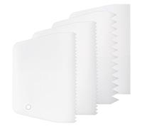Aiyorse Kit di 4 spatole adesive dentellate per colla e spalmatore per colla adesiva in plastica, 1,3 cm/2,5 cm, riutilizzabili, per l'applicazione di colla in resina epossidica (bianco)