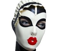 AIYOUBRS Cappuccio in Lattice Bondage Maschera Gomma Cerniera Posteriore per Halloween Party Cosplay (Size:S-63CM)