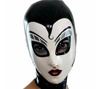 AIYOUBRS Lattice Testa CoperchioGomma Maschera Testa Cappuccio in Lattice Fatto a Mano Cerniera con lo Schiavo Cosplay(Size:XXL-73CM)