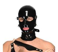 AIYOUBRS Maschera In Lattice Con Cappuccio Maschera Per Feste Maschera Integrale In Gomma Traspirante Bondage Fatto A Mano(Size:L-68CM)