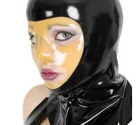 AIYOUBRS Trasparente Copritesta in lattice Maschera Cappuccio BDSM Cerniera Posteriore Giocattolo Sessuale per Schiavi per l'oscurità(Size:M-65CM)