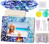 AiYoYo Set di cornici per foto, creative, mosaico, arte fai da te, per bambini e adulti, creatività, in legno, per il compleanno dei bambini, opere d'arte fatte a mano, regali