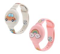 Aiyraa Cinturino impermeabile per bambini, confezione da 2 pezzi, cinturino per Airtag, GPS Tracker in silicone, anti-perdita e graffi, per AirTag custodia protettiva anti-ost, per bambini e anziani