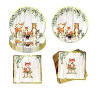 AIZHAZHA Jungle Safari piatti per feste di compleanno, 20 pezzi Animali Della Giungla Stoviglie per Feste di Compleanno per Bambini, Animali Piatti di Carta Tovaglioli per addobbi compleanno