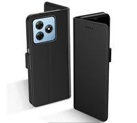 Aiziki Custodia per Blackview Wave 8/Wave 8C/Oscal Flat 2, Copertura Protettiva in Pelle PU Premium, Pieghevole, Aspirazione Magnetica, Prevenzione Delle Cadute, Carta Fessura - Nero