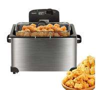 AIZYR Friggitrice Elettrica A Olio, Friggitrice con Cestello E Controllo della Temperatura Friggitrice da Banco per Pollo Fritto, Patatine Fritte