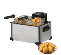 AIZYR Friggitrice Elettrica Pentola con Cestello, Friggitrice da Banco A Temperatura Regolabile per Pollo Fritto, Patatine Fritte, Patatine